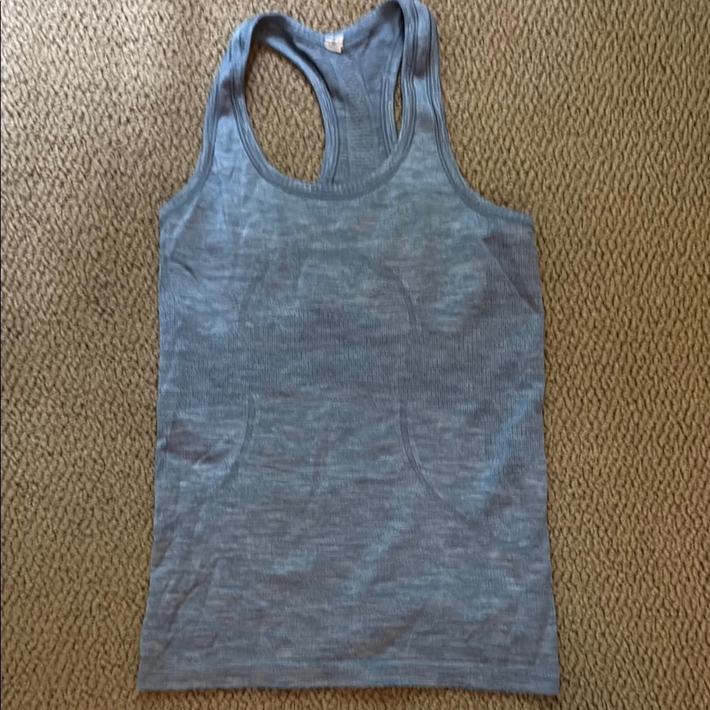 lululemon Swiftly Heathered Blue Tank Top